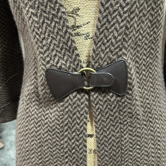 Soft Surroundings Womens Wool Blend Duster Chevron Long Cardigan Coat Size Small - Picture 3 of 7